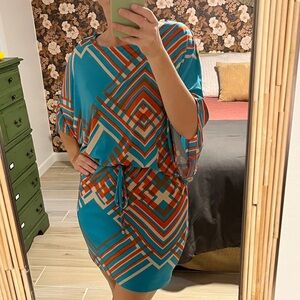 Jessica Simpson Blue and Orange Dress